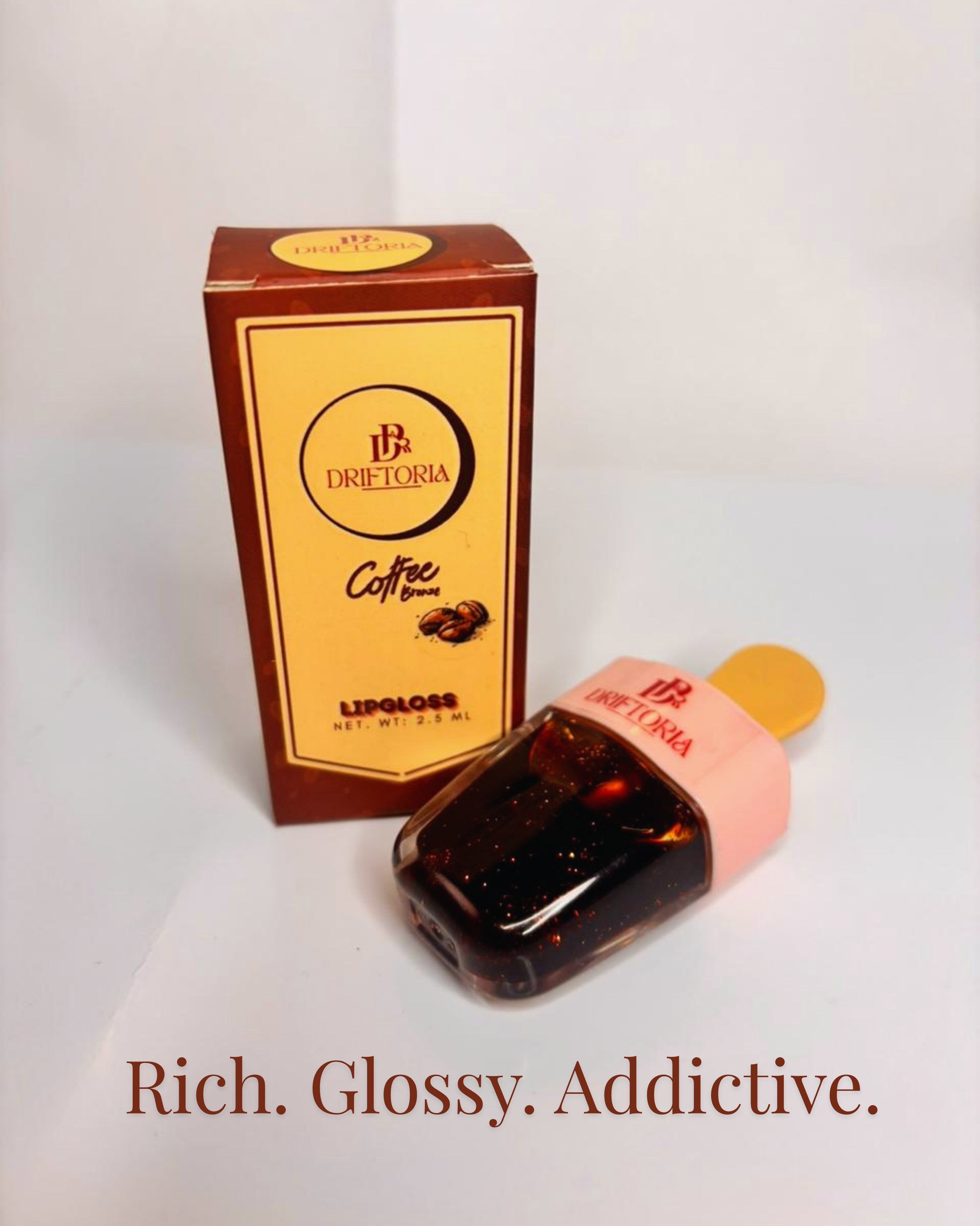 Coffee Brown Lip Gloss with Subtle Glitter