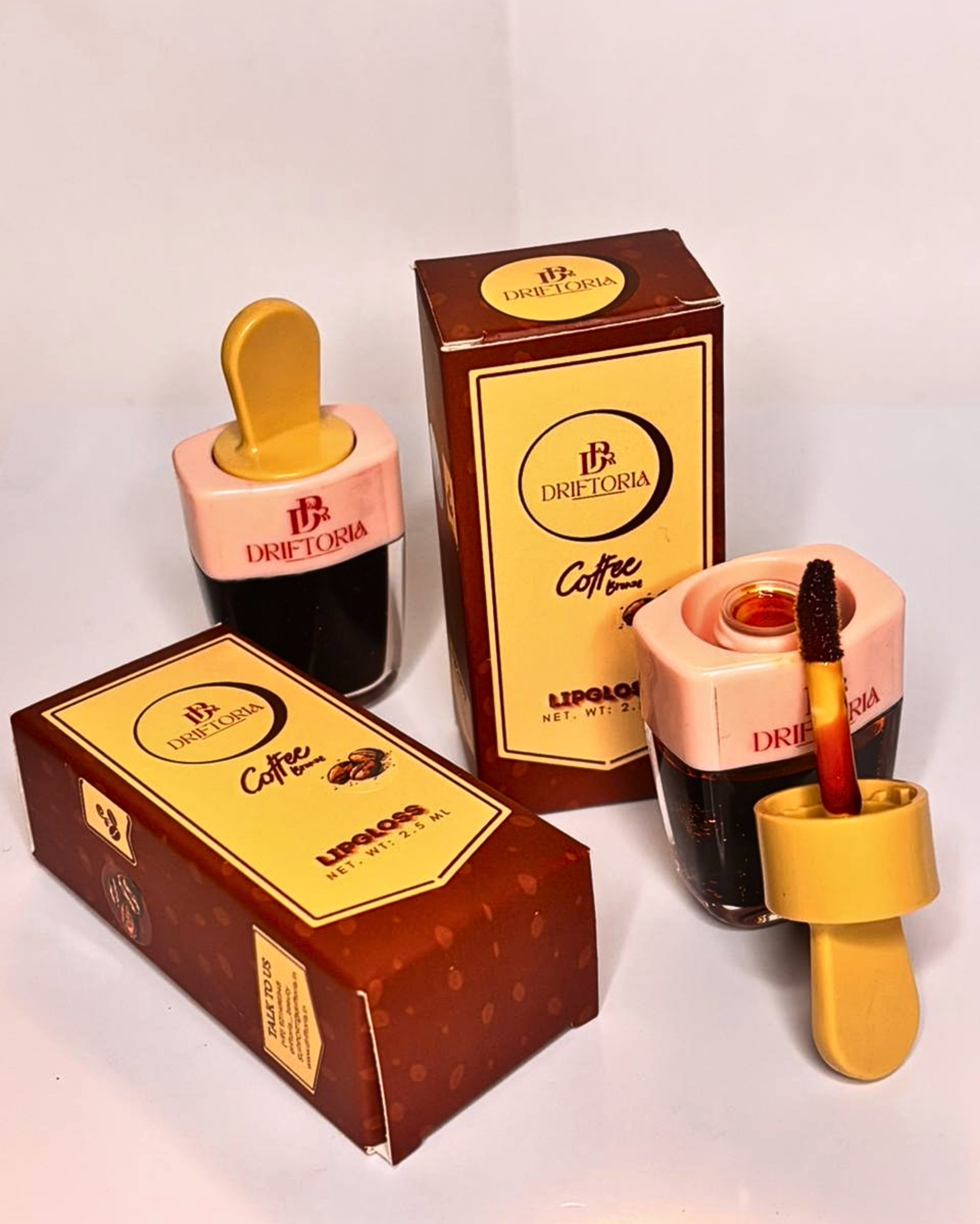 Coffee Brown Lip Gloss with Subtle Glitter