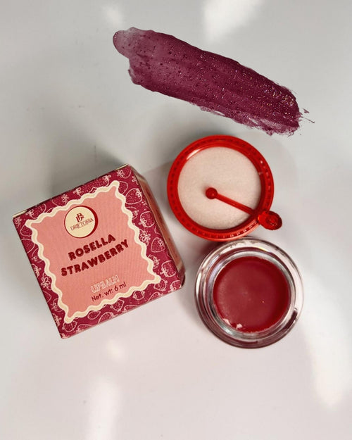 Rosella Strawberry Lip Balm | Strawberry Care with a Soft Glitter Shine