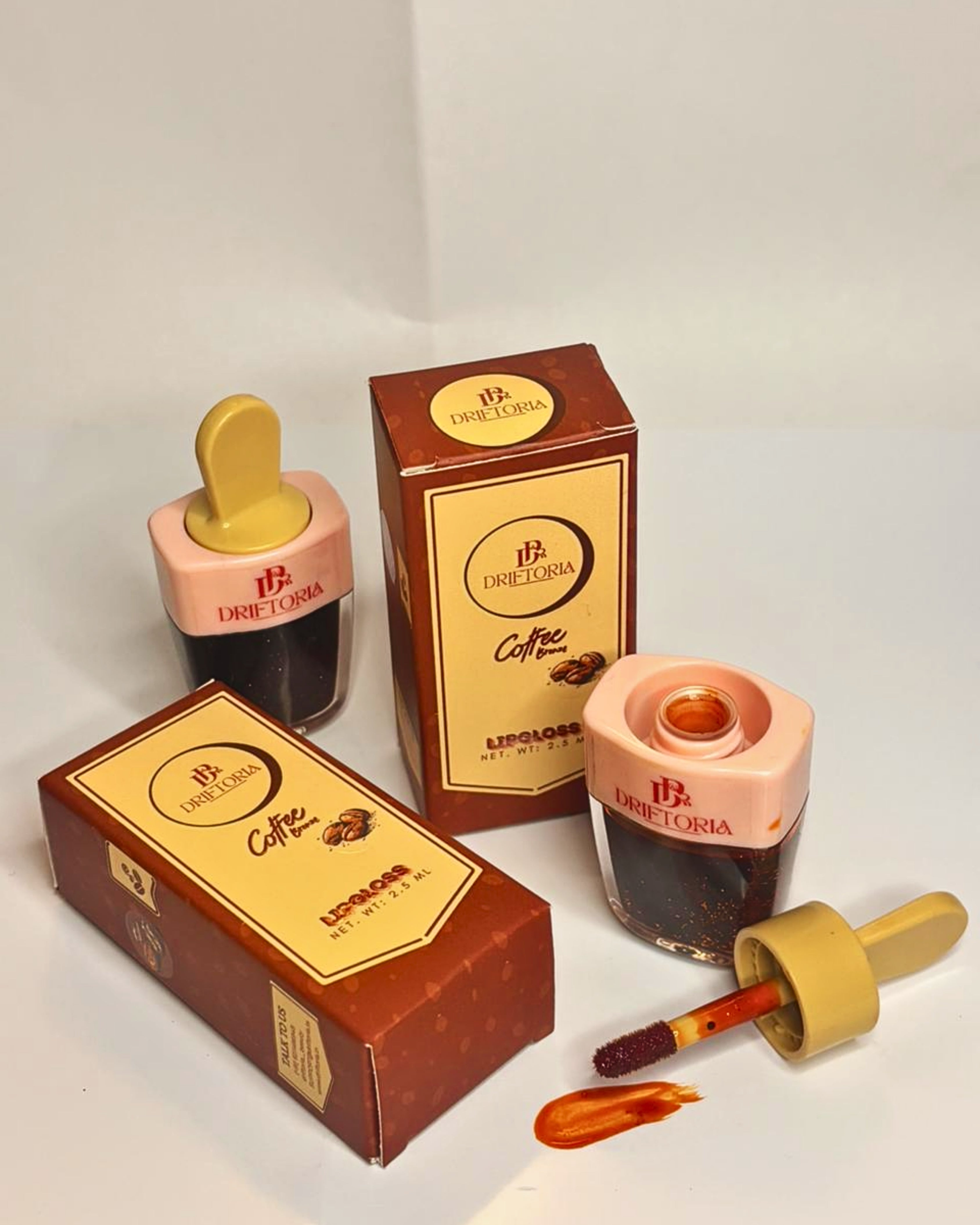 Coffee Brown Lip Gloss with Subtle Glitter