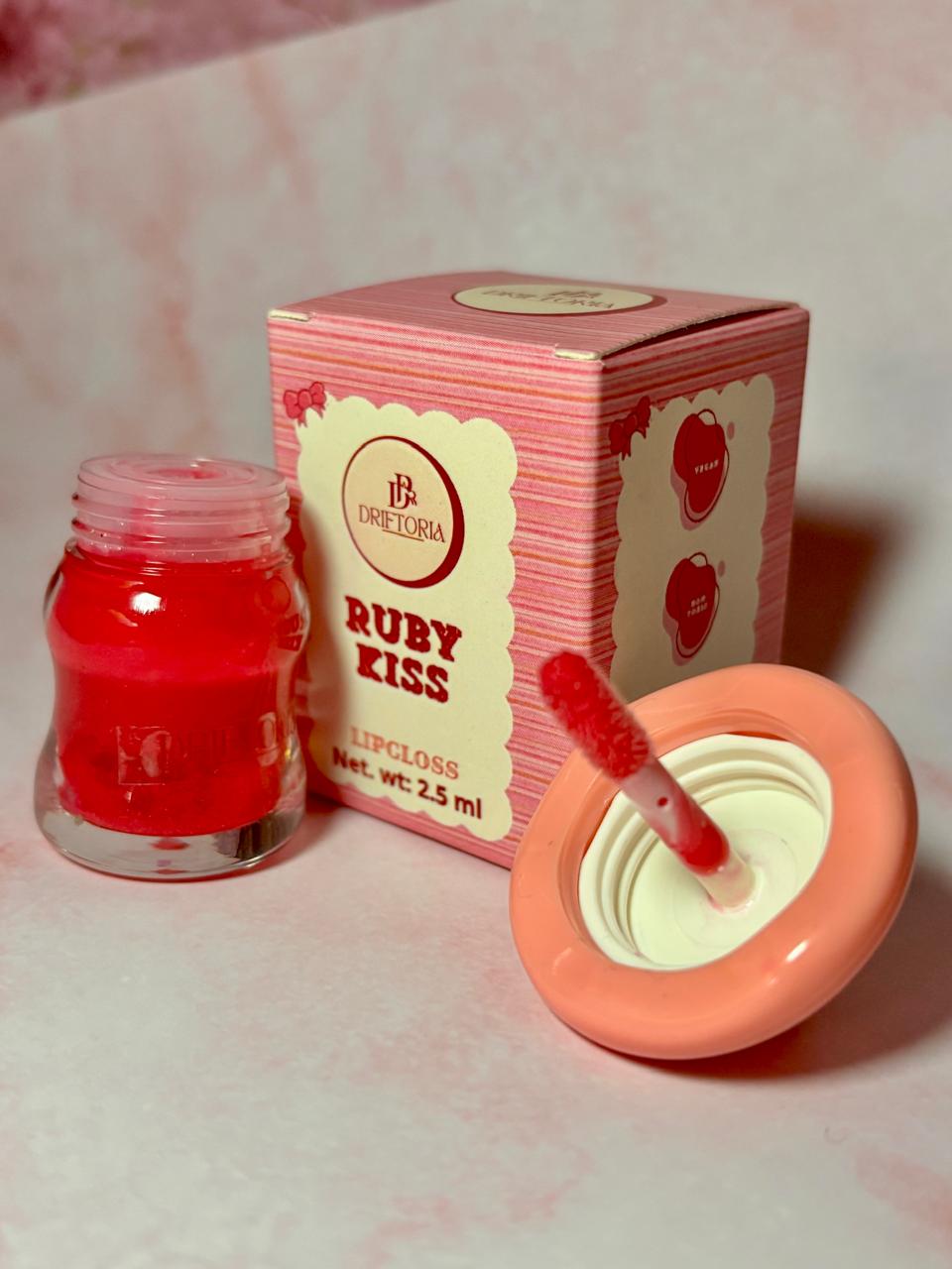 Ruby Kiss Lip Gloss – Rich Red Shine with a Juicy Finish